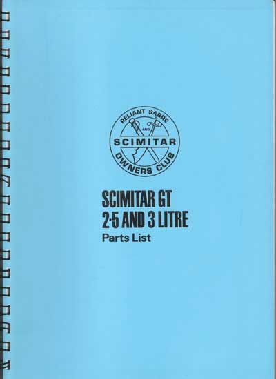 M025 - Reliant Scimitar Coupe Parts Book
